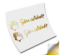 PEGATINA STICKER GALICIA CALIDADE RALLY VINILO DECAL VINYL VINILO (Oro Metalico)