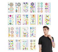 Pegatina temporal para niños, pegatinas luminosas para niños | Adhesivo temporal de 20 hojas para maquillaje de Halloween - Pegatinas florales fluorescentes multiusos, pegatinas de brazos brillantes