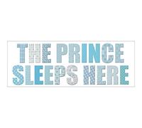 Pegatina The Prince Sleeps Here, Vinilo, Azul, 24x68 cm