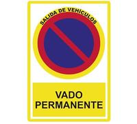 Pegatina Vado Permanente, Salida de Vehículos, Señal Adhesiva para Uso en Entrada y Garaje