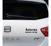 Pegatina vinilo Asturias Paraíso racing cruces 15x6cm (Gris)