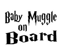 Pegatina Vinilo Baby Muggle on Board 15x10cm (Blanco)