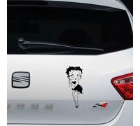 Pegatina vinilo Betty Boop 8x20cm (Blanco mate)