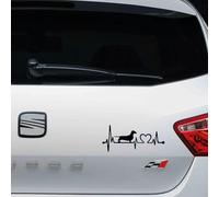 Pegatina vinilo Cardiograma Perro Salchicha 19x8cm (Blanco mate)