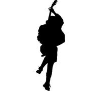 Pegatina vinilo de corte ANGUS Young ACDC (21 x 65 cm, blanco)