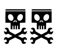 Pegatina vinilo dos unidades de 13x9cm coche, portátil, pared ... Piston Corsair Dusty (Negro mate)