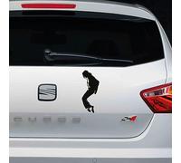 Pegatina Vinilo Michael Jackson 19x7cm Apta para vehiculos, portatiles o Cualquier Superficie Limpia y Seca (Negro)