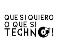 Pegatina vinilo que si quiero o que si Techno 20x9cm (Fucsia)