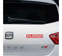 Pegatina vinilo Sin airbags como hombres de verdad 18x3cm (Oro)
