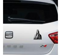 Pegatina Virgen de Montserrat - Vinilo Adhesivo “La Moreneta” para Coche, Moto o Portátil - Sticker Religioso Catalán - Imagen Devocional Espiritual (Oro, S -11x9cm)