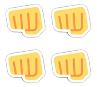 Pegatinas: 100 mm, 4 unidades, XXL, diseño de puño, emoji, amarillo, para puerta de coche, portátil, cartel