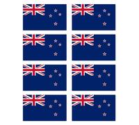 Pegatinas: 100 x 60 mm, 8 unidades - Bandera de Nueva Zelanda - NZ - para coche, maleta, portátil y más