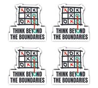 Pegatinas: 150 mm, 4 unidades - Tic Tac Toe Gamer Sticker THINK BEYOND THE BOUNDARIES XL Deko