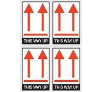 Pegatinas: 150 x 100 mm, 4 unidades - Identificación de paquetes - flechas orientación - aquí arriba - this way up - ADR/GHS/DGR/UN