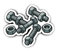 Pegatinas: 300 mm, 1 unidad, XL, vinilo, tornillos, tuercas, signos mecánicos para sala de máquinas