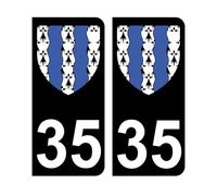 Pegatinas 35 escudo de armas departamento de Isla y Vilaine para matrícula