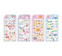 Pegatinas 3D con estampado de huellas de animales, juego de calcomanías decorativas, 4 hojas variadas de lindas mini pegatinas, 120 g, divertidos animales para niños, niñas, fundas de teléfono
