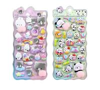 Pegatinas 3D - Cute Decorations Animal Stickers, 2 Hojas de Diario | para álbumes de Recortes, de teléfono, portátil, Manualidades, niños, niñas, Fiestas, Favoritos, premios de Sala de Clases