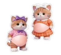 Pegatinas 3D Exprimibles para Cachorros, Juguete Sensorial y para Aliviar el Estrés, 2 Piezas, Pegatinas Blanda para el Vientre, Calcomanías Decorativas para Computadora Portátil, Estética Realista de