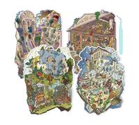 Pegatinas 3D, juego de 4 mini calcomanías en miniatura para casa | Calcomanías en miniatura 3D para aliviar el estrés, pasar el tiempo, actividades de viaje, vacaciones, Navidad, recuerdos divertidos