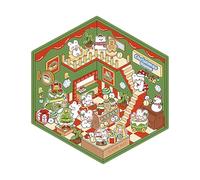 Pegatinas 3D para Navidad - Pegatinas en miniatura para escenas de Navidad 3D | Adhesivo de pared con escena casera de cómic, material PET, colores para las vacaciones, decoración de pared