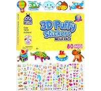 Pegatinas 3D para Niños de Purple Ladybug - Lote de 80 Hojas Diferentes y Más de 950 Stickers Infantiles - Animales, Letras, Números, Calcomanías - Muestra Gratuita Incluída