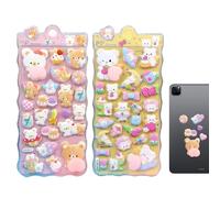 Pegatinas 3D para niños, pegatinas estéticas de animales, 2 hojas, pegatinas decorativas para manualidades, para regalos de fiesta, 20 x 9,8 cm, accesorios creativos para clases de niñas y