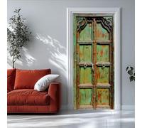 Pegatinas 3D para Puertas de Interior Puerta de Madera y Metal Estilo Retro Mural de Puerta Autoadhesivo, Extraíble, para Dormitorio, Sala de Estar, Decoración del Hogar, 95 X 215 Cm