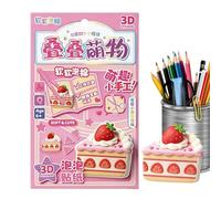 Pegatinas 3D superponibles,Juguete creativo artístico de dibujos animados - Pegatinas 3D Mini Escenas De Construcción | Para Decoración Casera Scrapbooking Recompensa Escolar Niñas