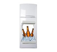 Pegatinas 3D Vinilo para Frigorífico Hueco Cerveza Varias Medidas 70x103cm | Adhesivo Resistente y de Facil Aplicación | Pegatina Adhesiva Decorativa de Diseño Elegante