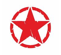 Pegatinas 4x4 Off Road estrella militar destruida US Army varios tamaños - Aplicable en el capó o en el portero de tu coche - Paquete de dos unidades - Bonitos - Gráficos estrella roja 10 x 10