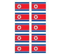 Pegatinas: 50 x 30 mm, 10 unidades - Bandera - Corea del Norte - KP - para coche, maleta, portátil y más