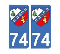 Pegatinas 74 con escudo de Chamonix para matrícula