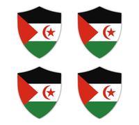 Pegatinas: 75 mm, 4 piezas - Cartel de bandera - Sáhara Occidental - EH - para coche, portátil, maleta de viaje y más