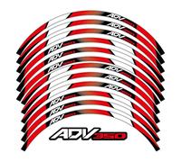 Pegatinas ADV350, Accesorios Reflectantes Para Motocicleta, Pegatina Para Rueda, Calcomanías Para El Interior Del Cubo, Cinta De Rayas Para Llanta Para ADV350 Adv 350(Color:rojo)