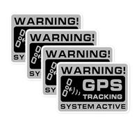 Pegatinas Alarma GPS Vehículo Controlado, 4 Piezas, interior de cristal, protección para coche, moto, camión, caravana, bicicleta con efecto antirrobo discreto y resistente