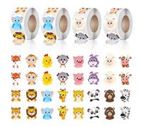 Pegatinas Animales, 2000pcs Pegatinas Animales, Pegatinas Reutilizables, Redondas Rollo Pegatinas Animales, Pegatinas Animales Infantiles Redondas, Recompensa Del Maestro pegatinas recompensa niños