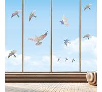 Pegatinas anticolisión para ventana de pájaros, pegatinas reflectantes para ventanas para golpes de pájaros, protección de puertas de cristal y protección de pájaros, 12 unidades