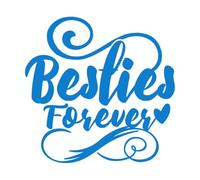 Pegatinas artísticas de vinilo Citas de mejores amigas para siempre, amigas felices 54x55.3cm Varios tamaños Azul