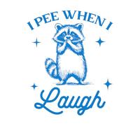 Pegatinas artísticas de vinilo Me hago pis cuando me río mapache gracioso 41x50cm Personalización personalizada Azul