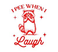 Pegatinas artísticas de vinilo Me hago pis cuando me río mapache gracioso 65.6x80cm Embellecimiento de paredes Rojo