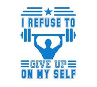 Pegatinas artísticas de vinilo Me niego a renunciar a mí mismo 52x67.9cm Incluye kit de película de transferencia Azul