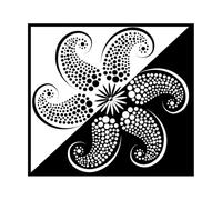 Pegatinas artísticas de vinilo Molusco estrella de mar con temática marina 36x39.3cm Decoración de tiendas Negro