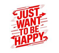 Pegatinas artísticas de vinilo Motivación Solo quiero ser feliz 68x77.5cm Vinilos para ventanas Rojo