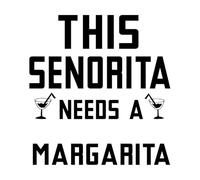 Pegatinas artísticas de vinilo Motivacional Esta señorita necesita una margarita 54x57.4cm Fácil instalación Negro