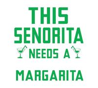 Pegatinas artísticas de vinilo Motivacional Esta señorita necesita una margarita 54x57.4cm Pegatinas para vidrio Verde