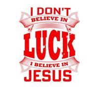 Pegatinas artísticas de vinilo No creo en la suerte, creo en Jesús. 49.2x60.2cm Se puede modificar y añadir información Rojo