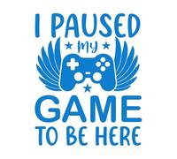 Pegatinas artísticas de vinilo Pausé mi juego para estar aquí 65.6x81.3cm Pegatinas para vidrio Azul