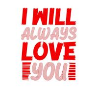 Pegatinas artísticas de vinilo siempre te querré 38x50.3cm No daña la superficie de la pared Rojo