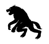 Pegatinas artísticas de vinilo Silueta de hombre lobo Lobo Mitología de fantasía 36x37.7cm Impermeable Negro